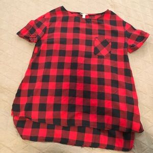Plaid maternity shirt